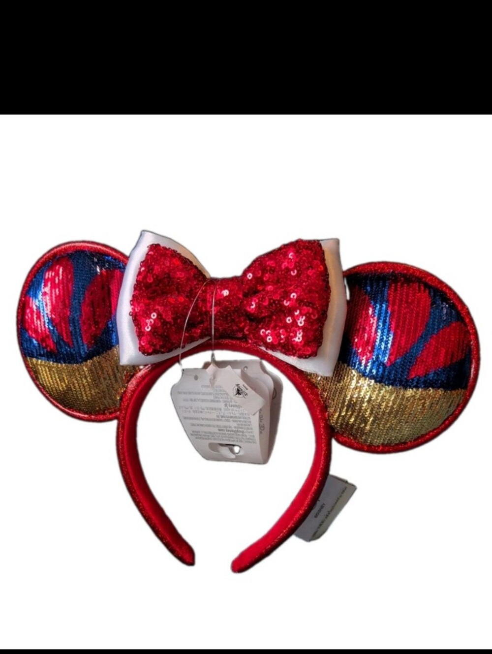 Disney Parks Snow White Sequined Minnie Mouse Ears Headband Disneyland US NWT